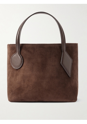 Liffner - Micro Leather-trimmed Suede Tote - Brown - One size
