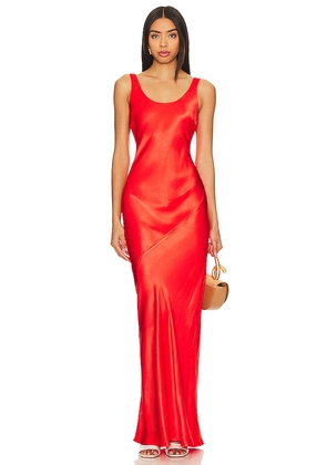 Line & Dot Adelyn Bias Dress in Red. Size M. Also in XS, L, XL.