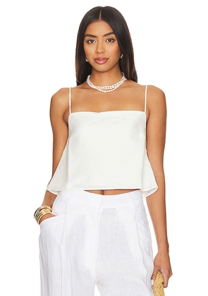 onia Air Linen Square Neck Tank in White. Size L. Also in M.