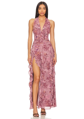 NBD Divya Maxi Dress in Mauve. Size L. Also in M, XS, XXS.