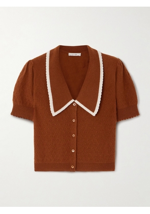 FRAME - Cropped Cashmere Cardigan - Brown - x small,small,medium,large,x large