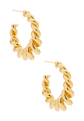 MEGA Twister Hoop Earrings in Metallic Gold.
