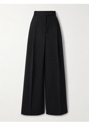 RÓHE - Pleated Grain De Poudre Wool And Mohair-blend Wide-leg Pants - Black - FR 34,FR 36,FR 38,FR 40,FR 42,FR 44