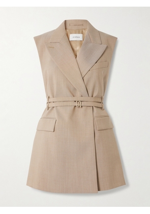 Sportmax - Oversized Belted Grain De Poudre Wool Vest - Neutrals - UK 4,UK 6,UK 8,UK 10,UK 12,UK 14,UK 16