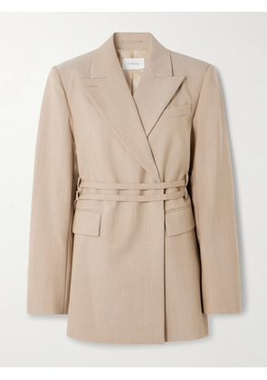 Sportmax - Tubinga Belted Grain De Poudre Wool Blazer - Neutrals - UK 4,UK 6,UK 8,UK 10,UK 12,UK 14,UK 16
