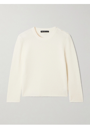 James Perse - Cropped Ribbed Brushed Wool-blend Sweater - Ivory - 01,2,3,4