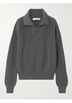 Giuliva Heritage - Philip Ribbed Cotton Half-zip Sweater - Gray - xx small,x small,small,medium,large,x large