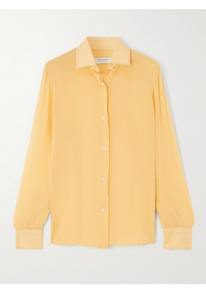 Giuliva Heritage - The Elvira Silk-crepon Shirt - Yellow - IT38,IT40,IT42,IT44,IT46,IT48