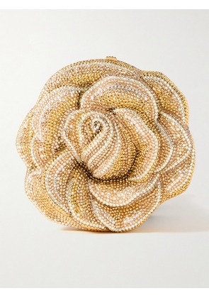 Judith Leiber Couture - Golden Rose Crystal-embellished Gold-tone Clutch - One size