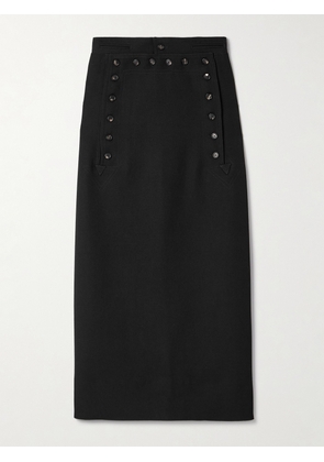 BODE - Wool-twill Maxi Skirt - Black - 25,26,27,28,29,30,31