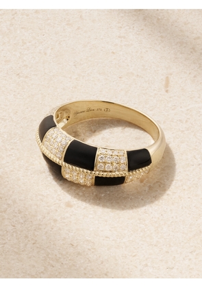 Yvonne Léon - Alliance 9-karat Gold, Onyx And Diamond Ring - Black - 5,6,7