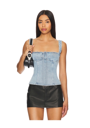 LIONESS Daydream Corset in Denim-Light. Size L. Also in XXS, XS, S, M, XL, XXL.