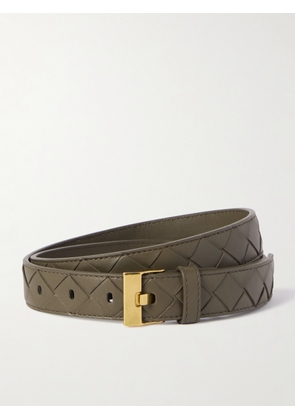 Bottega Veneta - Intrecciato Leather Belt - Green - 75,80,85