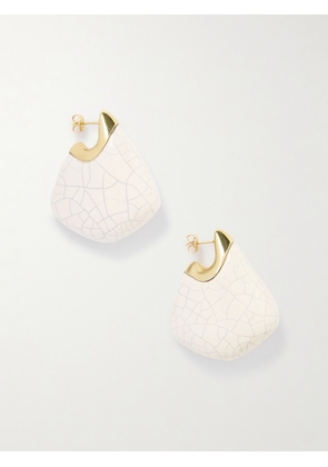 Bottega Veneta - Gold-plated Ceramic Earrings - Off-white - One size
