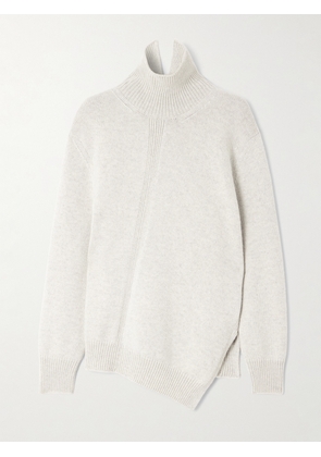 Jil Sander - Asymmetric Alpaca And Wool-blend Turtleneck Sweater - Gray - FR 34,FR 36,FR 38,FR 40,FR 42,FR 44
