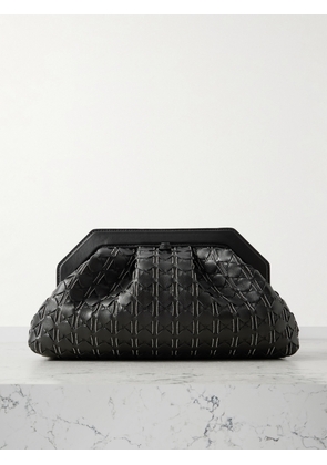 Serapian - Secret Embellished Woven Leather Clutch - Black - One size