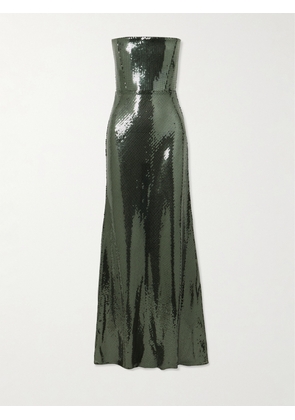 Alex Perry - Strapless Sequined Mesh Gown - Green - UK 4,UK 6,UK 8,UK 10,UK 12,UK 14,UK 16