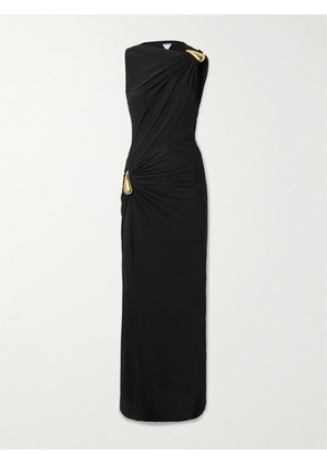 Bottega Veneta - Gathered Embellished Crepe-jersey Maxi Dress - Black - IT36,IT38,IT40,IT42