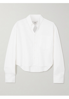 AMI PARIS - Adc Embroidered Cropped Cotton Oxford Shirt - White - FR 34,FR 36,FR 38,FR 40,FR 42