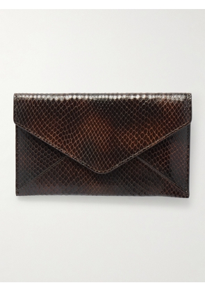 Dries Van Noten - Medium Snake-effect Leather Pouch - Brown - One size