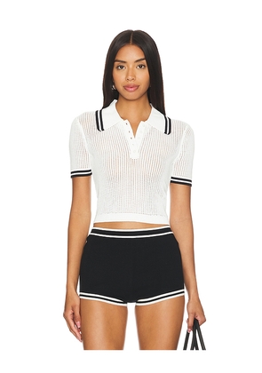 Lovers and Friends Orsola Short Sleeve Polo in White. Size M. Also in XS, S.