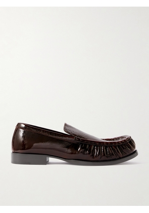 Dries Van Noten - Patent Crinkled-leather Loafers - Brown - IT35,IT36,IT36.5,IT37,IT37.5,IT38,IT38.5,IT39,IT39.5,IT40,IT40.5,IT41