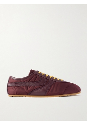Dries Van Noten - Leather-trimmed Shell Sneakers - Burgundy - IT35,IT36,IT37,IT38,IT39,IT40,IT41