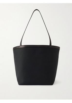 The Row - Park Leather-trimmed Twill Tote - Black - One size