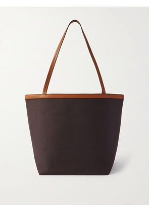 The Row - Park Leather-trimmed Twill Tote - Brown - One size