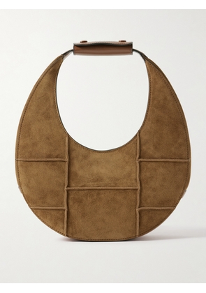 STAUD - Moon Leather-trimmed Paneled Suede Tote - Brown - One size