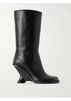 Dries Van Noten - Leather Wedge Boots - Black - IT36,IT37,IT38,IT39,IT40,IT41