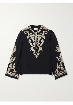 Marant Étoile - Falonne Embroidered Crepe Blouse - Black - FR 34,FR 36,FR 38,FR 40,FR 42,FR 44