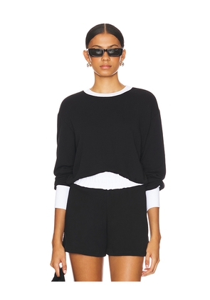 Michael Lauren Trayvon Crop Pullover in Black. Size XL. Also in XS, XXL.