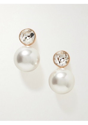 Carolina Herrera - Gold-tone, Faux Pearl And Crystal Earrings - Off-white - One size