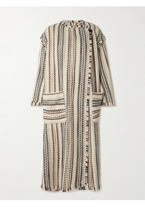 Marant Étoile - Inita Frayed Striped Tweed Coat - Ecru - FR 34,FR 36,FR 38,FR 40,FR 42