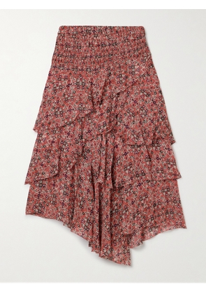 Marant Étoile - Brigitte Asymmetric Tiered Ruffled Printed Georgette Skirt - FR 34,FR 36,FR 38,FR 40,FR 42,FR 44