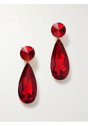 Carolina Herrera - Gold-tone Crystal Earrings - Red - One size