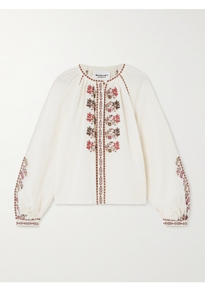 Marant Étoile - Lynne Embroidered Cotton-gauze Blouse - Ecru - FR 34,FR 36,FR 38,FR 40,FR 42,FR 44