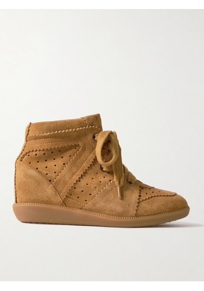 Isabel Marant - Bobby Perforated Suede Wedge Sneakers - Brown - FR35,FR36,FR37,FR38,FR39,FR40,FR41