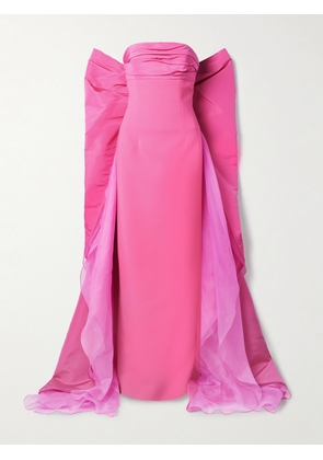 Carolina Herrera - Strapless Draped Silk-organza Trimmed Taffeta Gown - Pink - US2,US4,US6,US8,US12