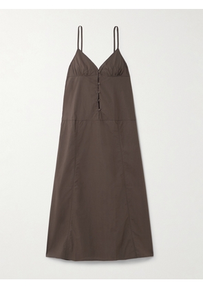 Deiji Studios - Organic Cotton-poplin Midi Dress - Brown - xx small,x small,small,medium,large