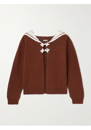 BODE - Astoria Sequin-embellished Wool And Cashmere-blend Cardigan - Brown - x small,small,medium,large,x large