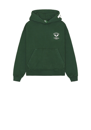 Oyster Tennis Club Pullover Hoodie in Green. Size L. Also in M, XL/1X.