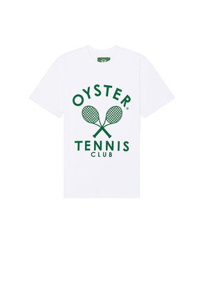 Oyster Tennis Club Members T-Shirt in White. Size L. Also in S, M, XL/1X.