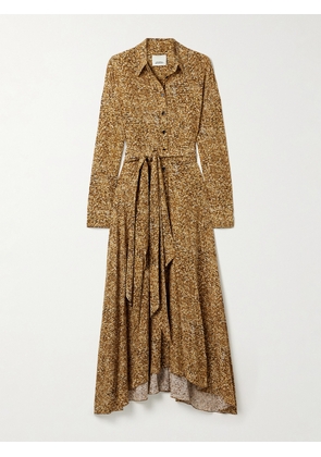 Isabel Marant - Samantha Asymmetric Printed Stretch-silk Crepe De Chine Shirt Dress - Brown - FR 34,FR 36,FR 38,FR 40,FR 42,FR 44