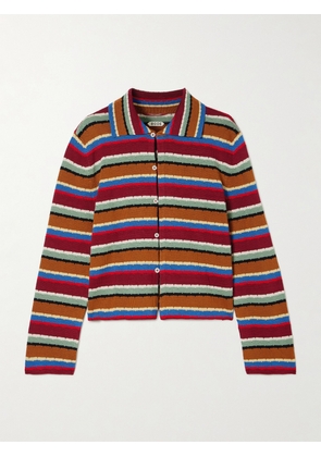 BODE - Starkey Striped Cotton Cardigan - Red - x small,small,medium,large,x large