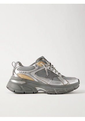 Golden Goose - Lightstar Metallic Leather And Rubber-trimmed Mesh Sneakers - Silver - IT36,IT37,IT38,IT39,IT40,IT41
