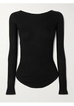 Isabel Marant - Izzie Ribbed Cashmere And Silk-blend Sweater - Black - FR 34,FR 36,FR 38,FR 40,FR 42,FR 44