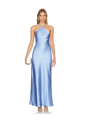 Line & Dot Gramercy Halter Neck Dress in Baby Blue. Size L. Also in S, XS, M, XL.
