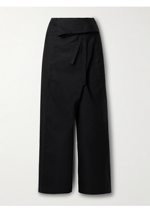 WARDROBE.NYC - Fisherman Tie-front Wide-leg Pants - Black - XXS/XS,S/M,L/XL